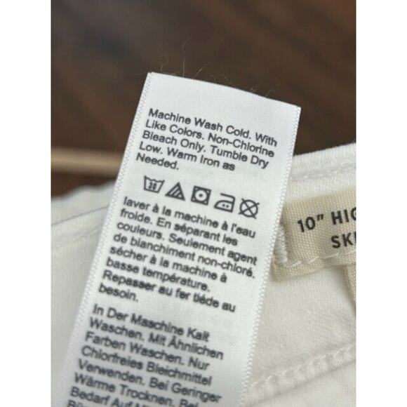 Madewell 10" High Rise Skinny Jeans Button Fly Raw Hem White K9112 Size 35P NEW - Picture 6 of 11